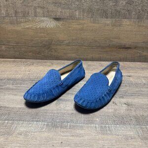 Cole Haan Evelyn Cobalt Blue Suede Loafers Women's Size 6